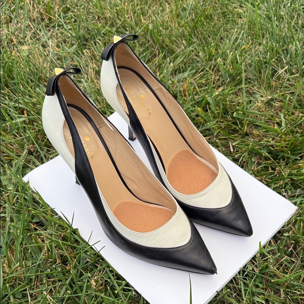 Elegant Black and White Kate Spade Heels
